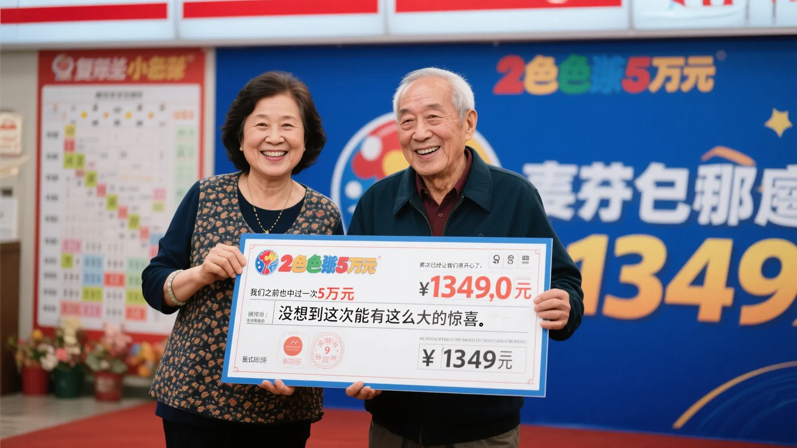 退休大叔喜中双色球1349万，妻子代领奖分享曾揽5万经历
